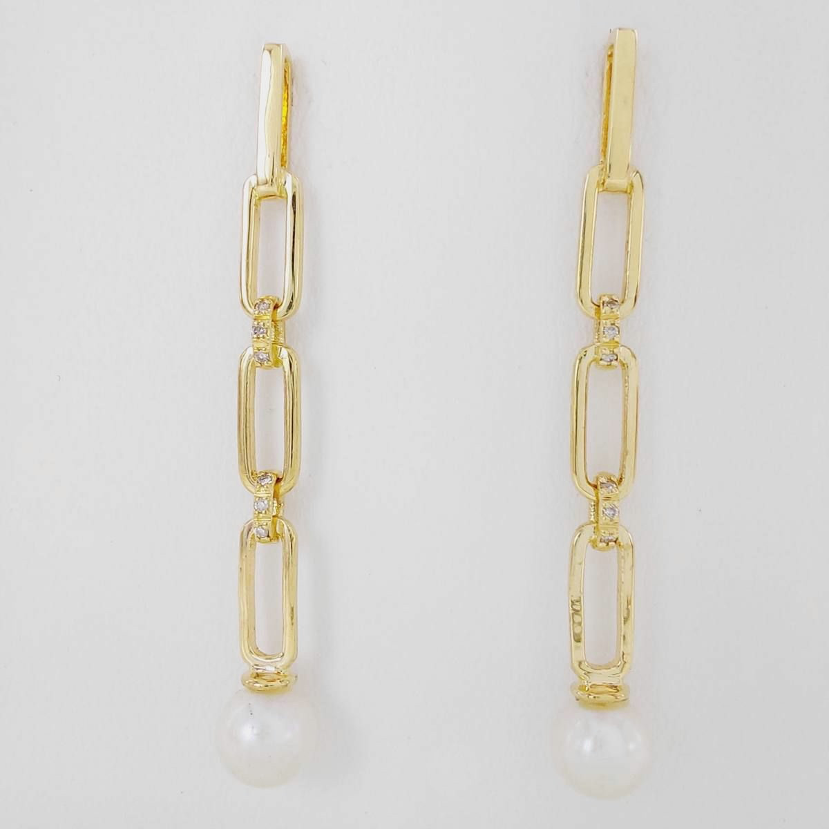PENDIENTES BRILLANTE 0,048 CT Y PERLA