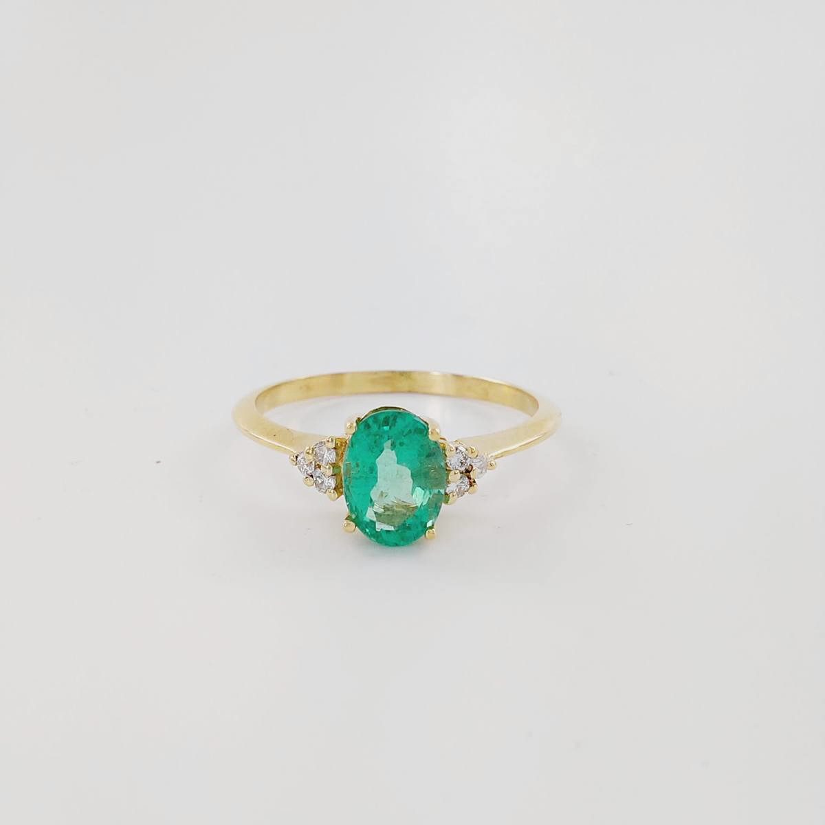 ANILLO ESMERALDA 0,84 CT Y BRILLANTE 0,075 CT