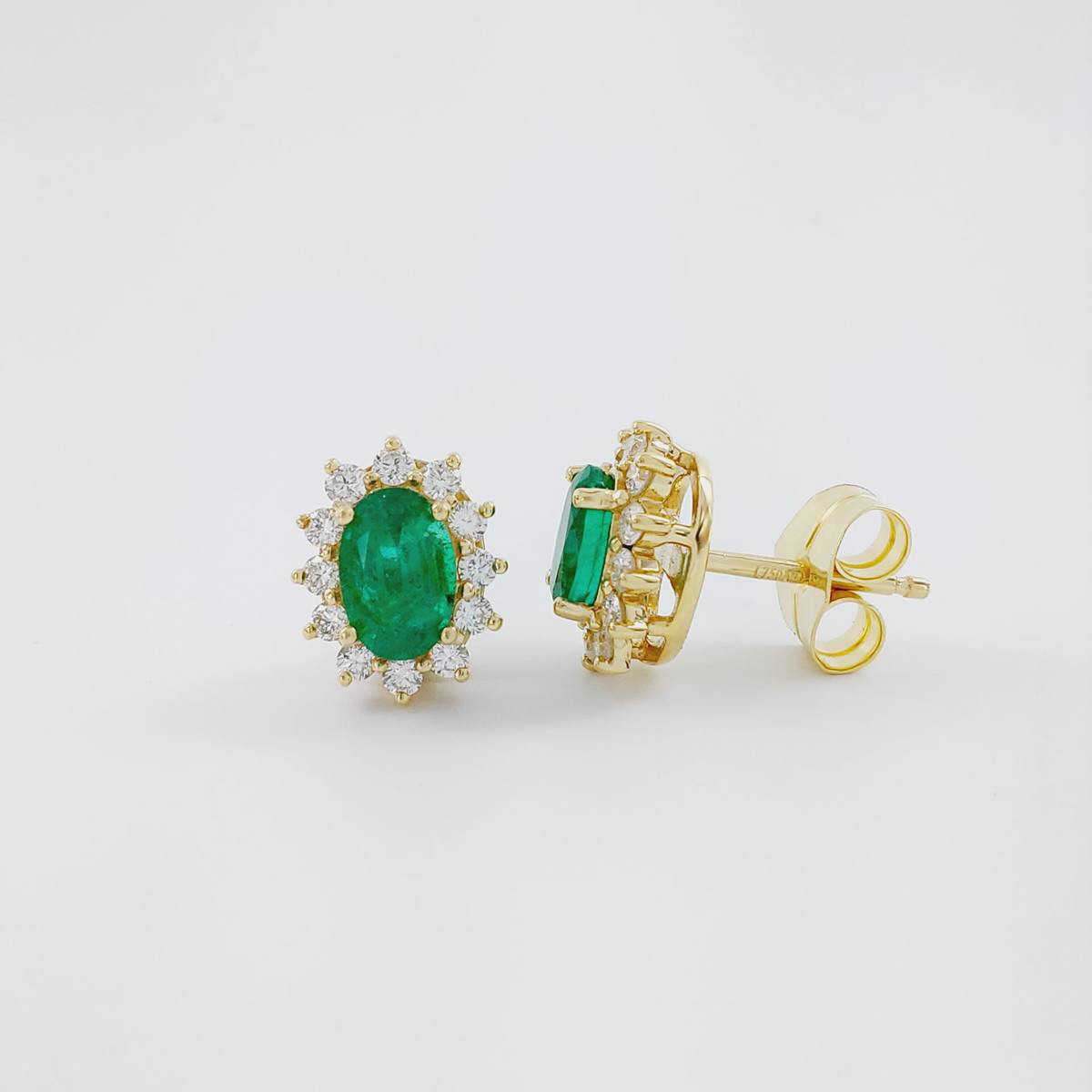 PENDIENTES ESMERALDA 0,82 CT Y BRILLANTE 0,36 CT