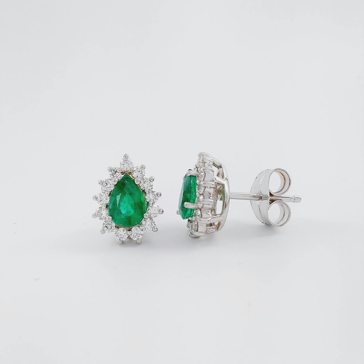 PENDIENTES ESMERALDA 0,65 CT Y BRILLANTE 0,39 CT