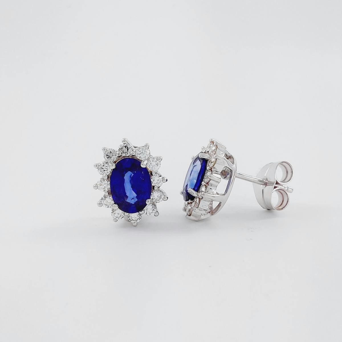 PENDIENTES ZAFIRO 2,00 CT Y BRILLANTE 0,50 CT