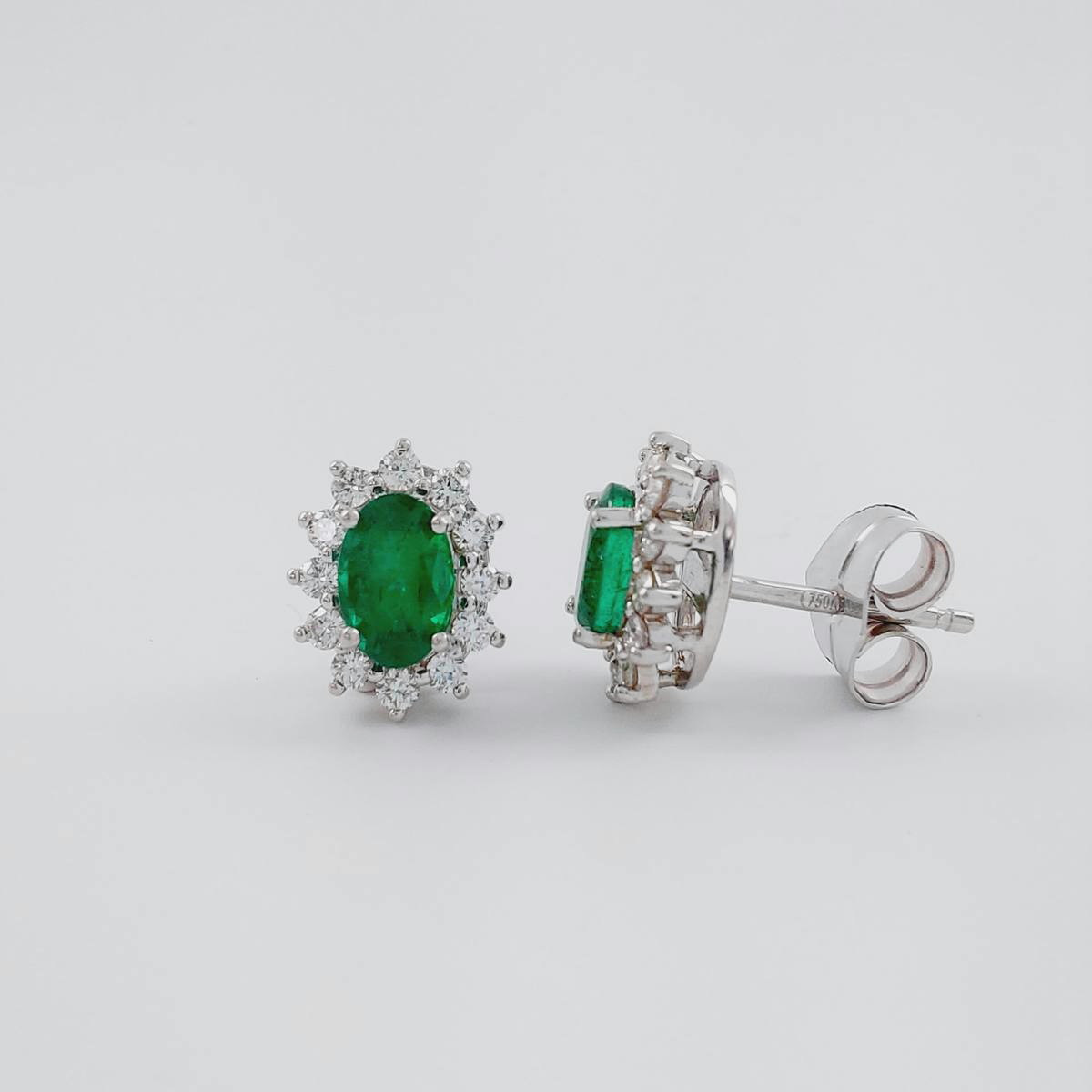 PENDIENTES ESMERALDA 0,92 CT Y BRILLANTE 0,36 CT