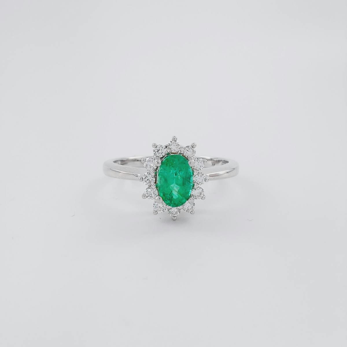 ANILLO ESMERALDA 0,55 CT Y BRILLANTE 0,18 CT