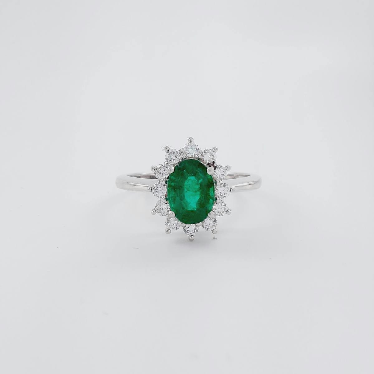 ANILLO ESMERALDA 0,86 CT Y BRILLANTE 0,25 CT