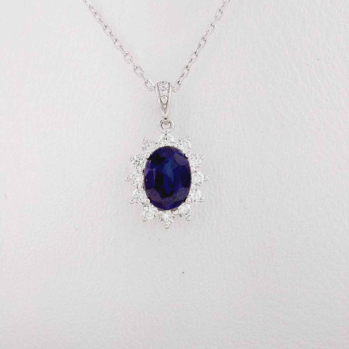 COLGANTE ZAFIRO 1,04 CT Y BRILLANTE 0,26 CT