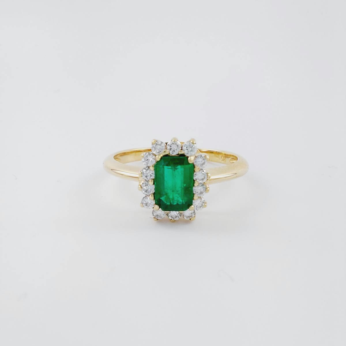 ANILLO ESMERALDA 0,65 CT Y BRILLANTE 0,21 CT
