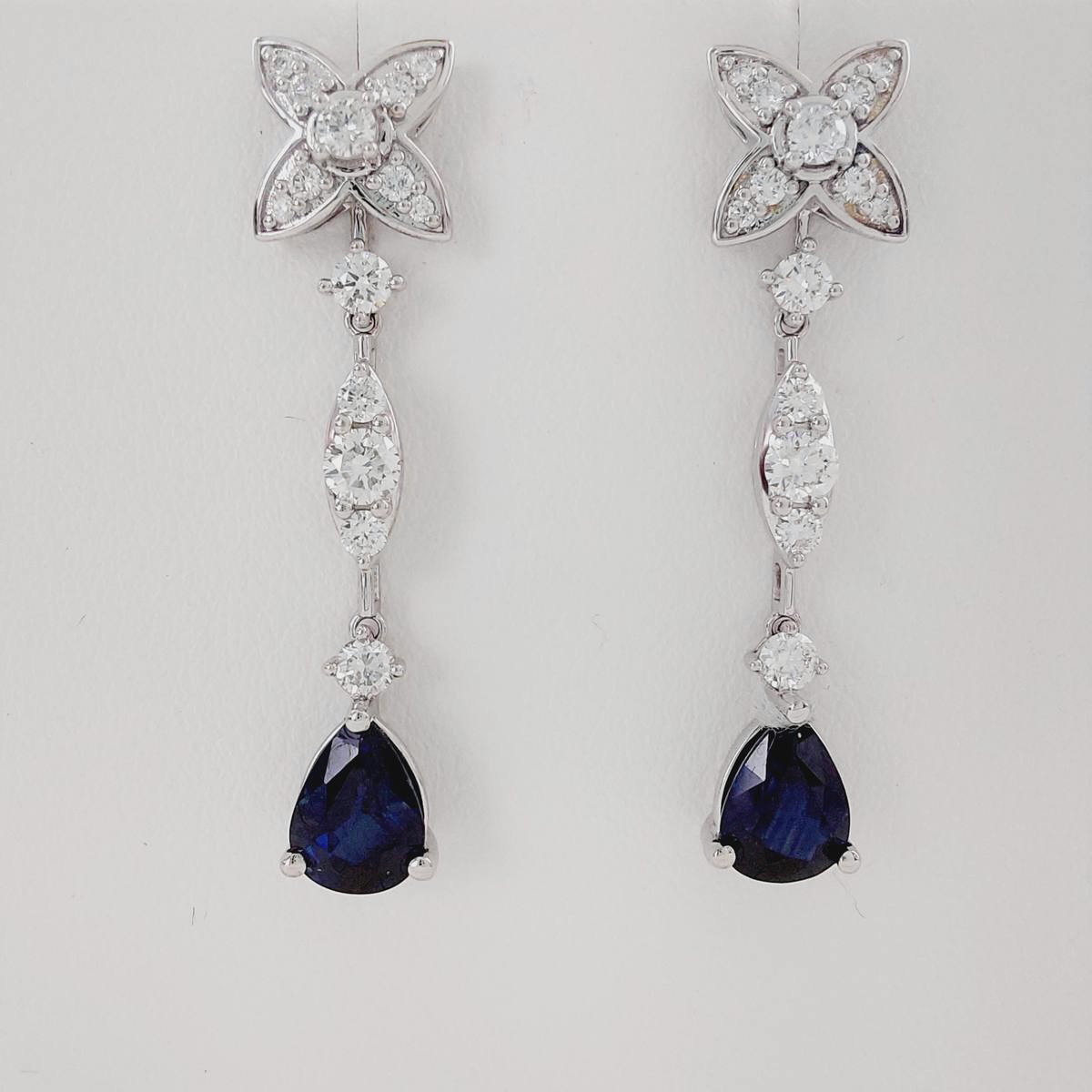 PENDIENTES ZAFIRO 1.82 CT Y BRILLANTES 0,65 CT
