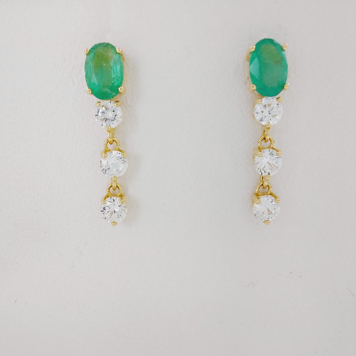 PENDIENTES ESMERALDA Y CIRCONITAS