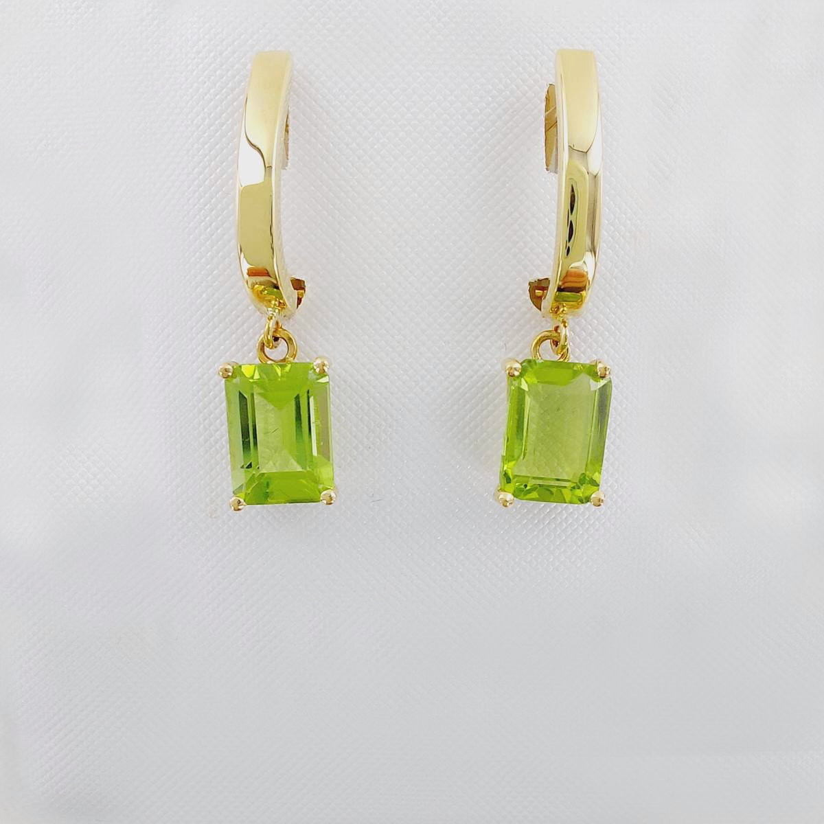 PENDIENTES PERIDOTO 7X5 OCTOGONAL