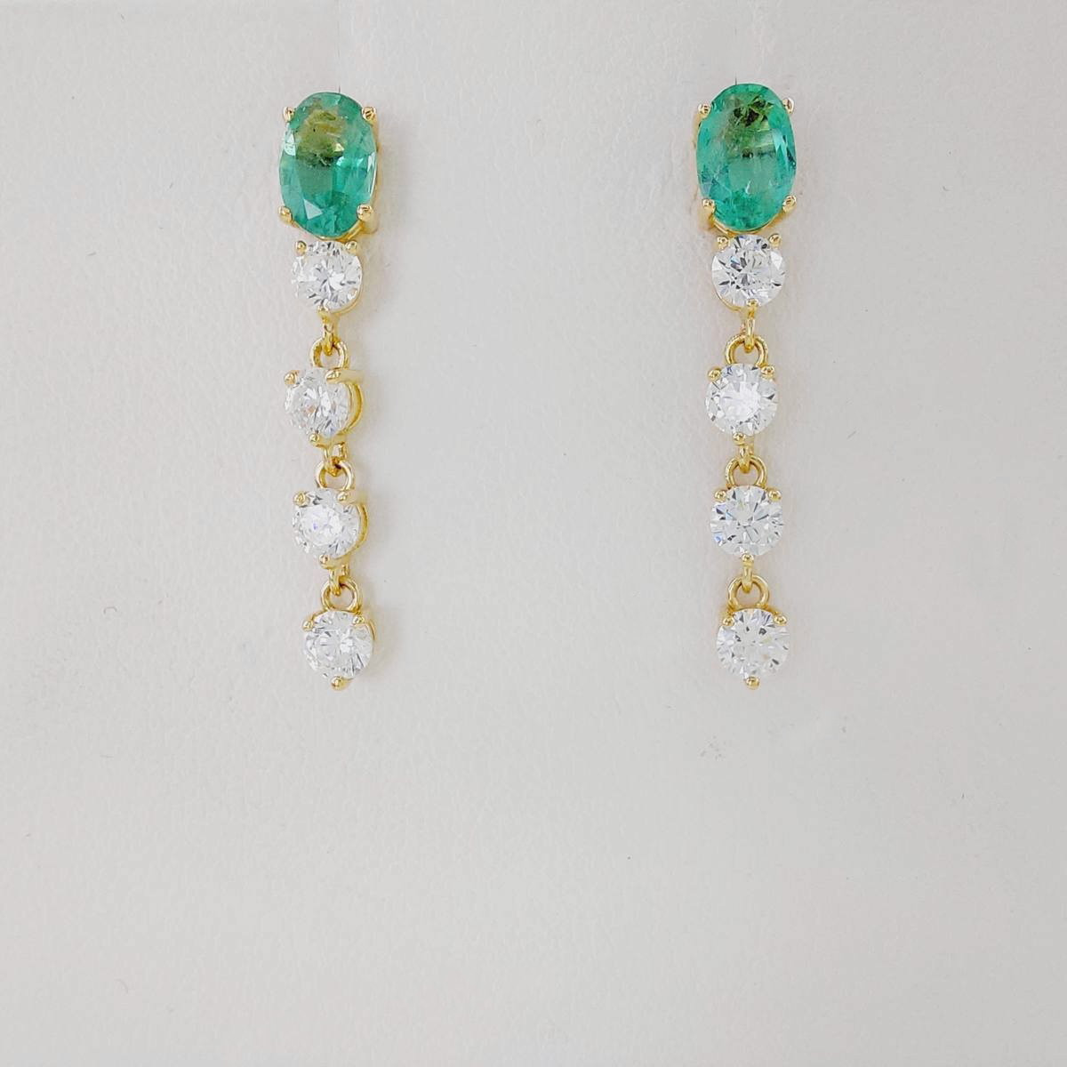 PENDIENTES ESMERALDA Y CIRCONITAS