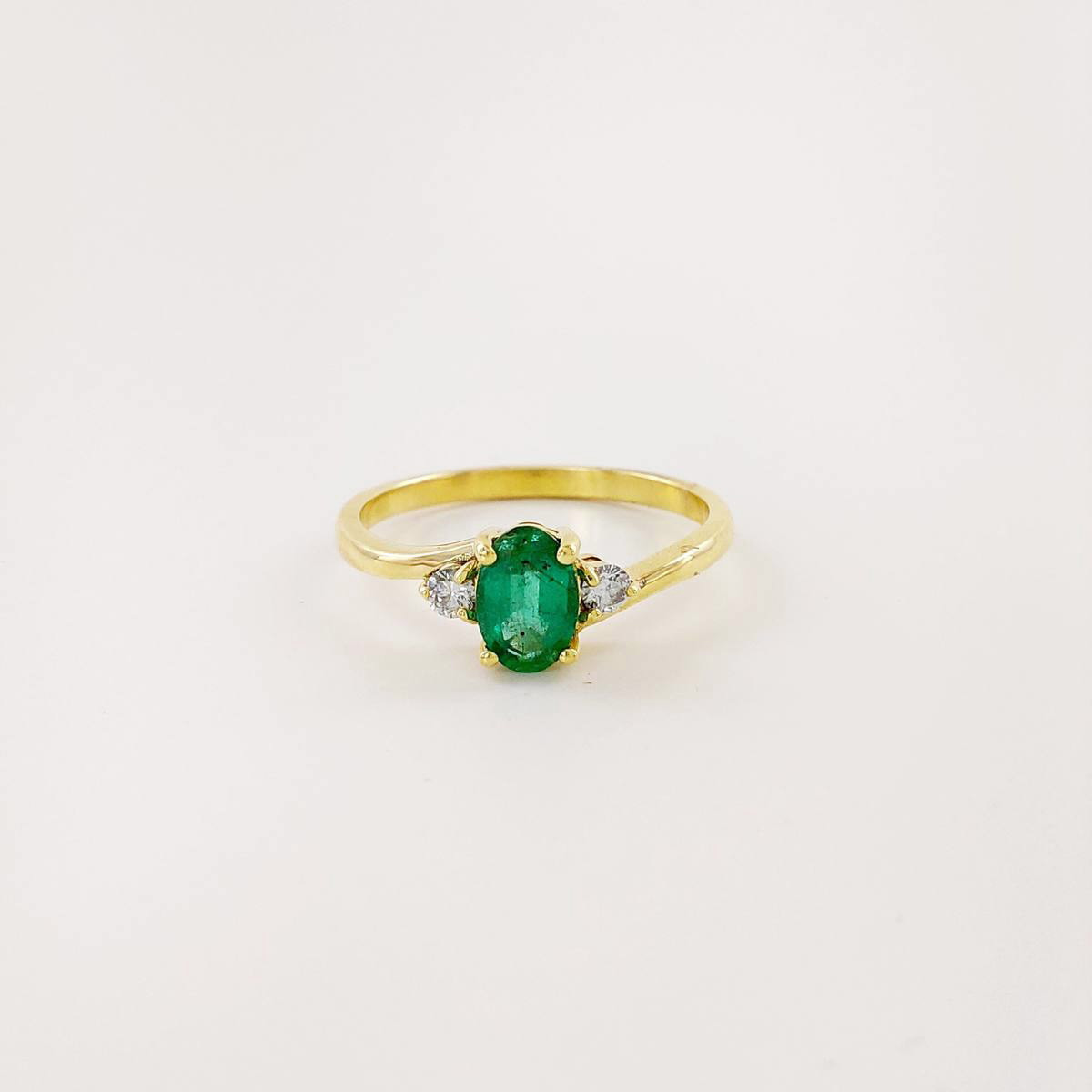 ANILLO ESMERALDA 0,40 CT Y BRILLANTES 0,06 CT