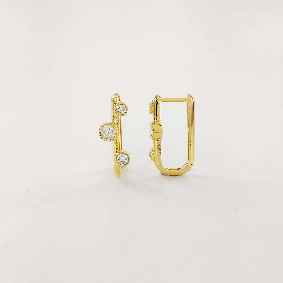 PENDIENTES ARO CON CIRCONITAS RECTANGULAR